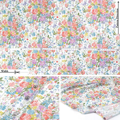 Liberty of London (Tana Lawn™ Cotton Fabric) - BOUQUET PARADE Metallic - FO:REST Fabric 布恩堂Liberty fabrictana lawnjapanese fabricykk zipper