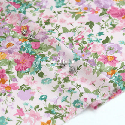 Liberty of London (Tana Lawn™ Cotton Fabric) - BOUQUET PARADE - FO:REST Fabric 布恩堂Liberty fabrictana lawnjapanese fabricykk zipper