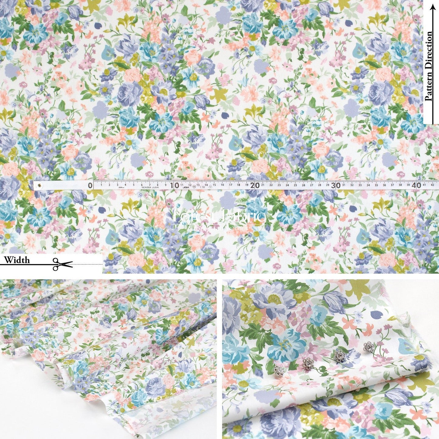 Liberty of London (Tana Lawn™ Cotton Fabric) - BOUQUET PARADE - FO:REST Fabric 布恩堂Liberty fabrictana lawnjapanese fabricykk zipper