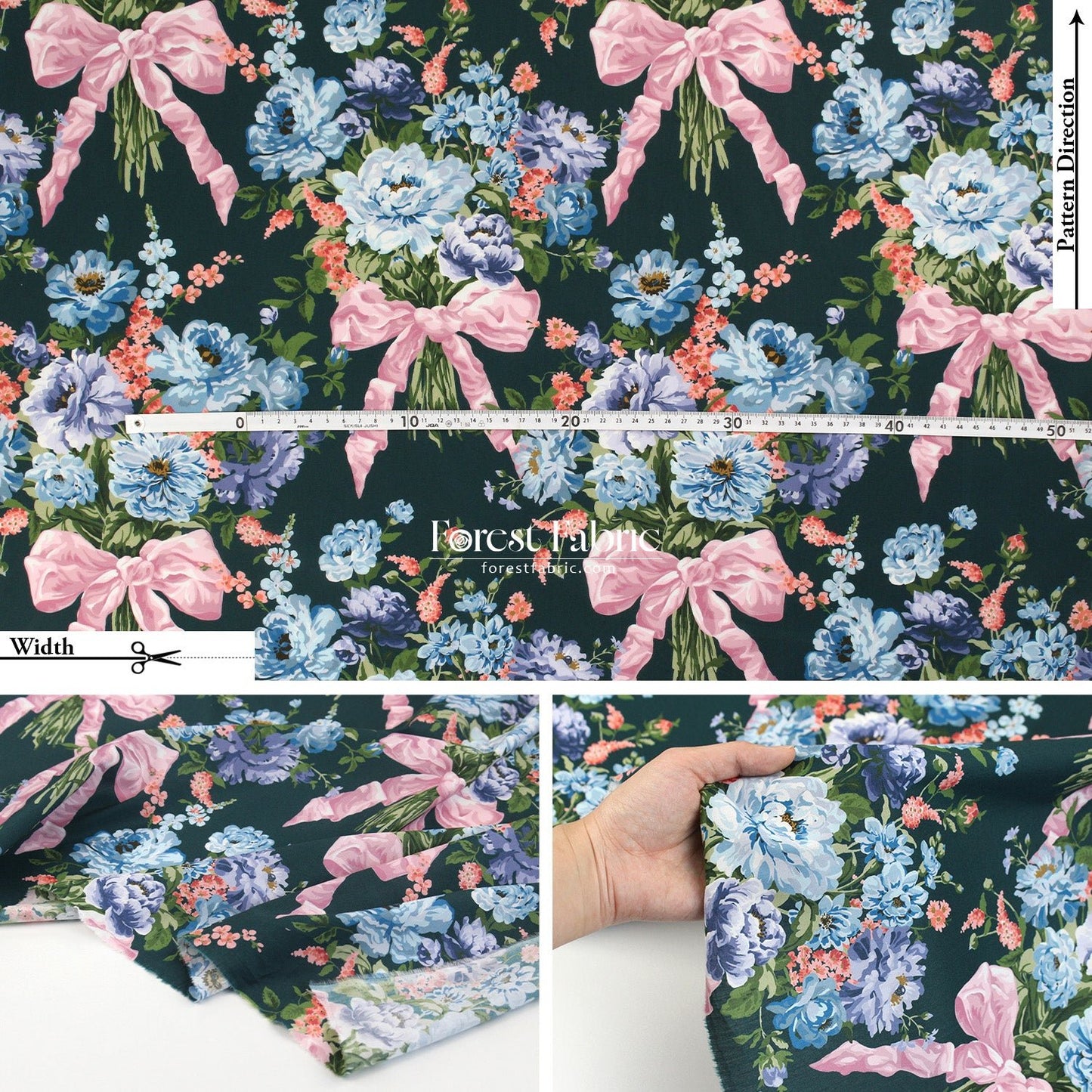 Liberty of London (Tana Lawn™ Cotton Fabric) - BOW BOUQUET - FO:REST Fabric 布恩堂Liberty fabrictana lawnjapanese fabricykk zipper