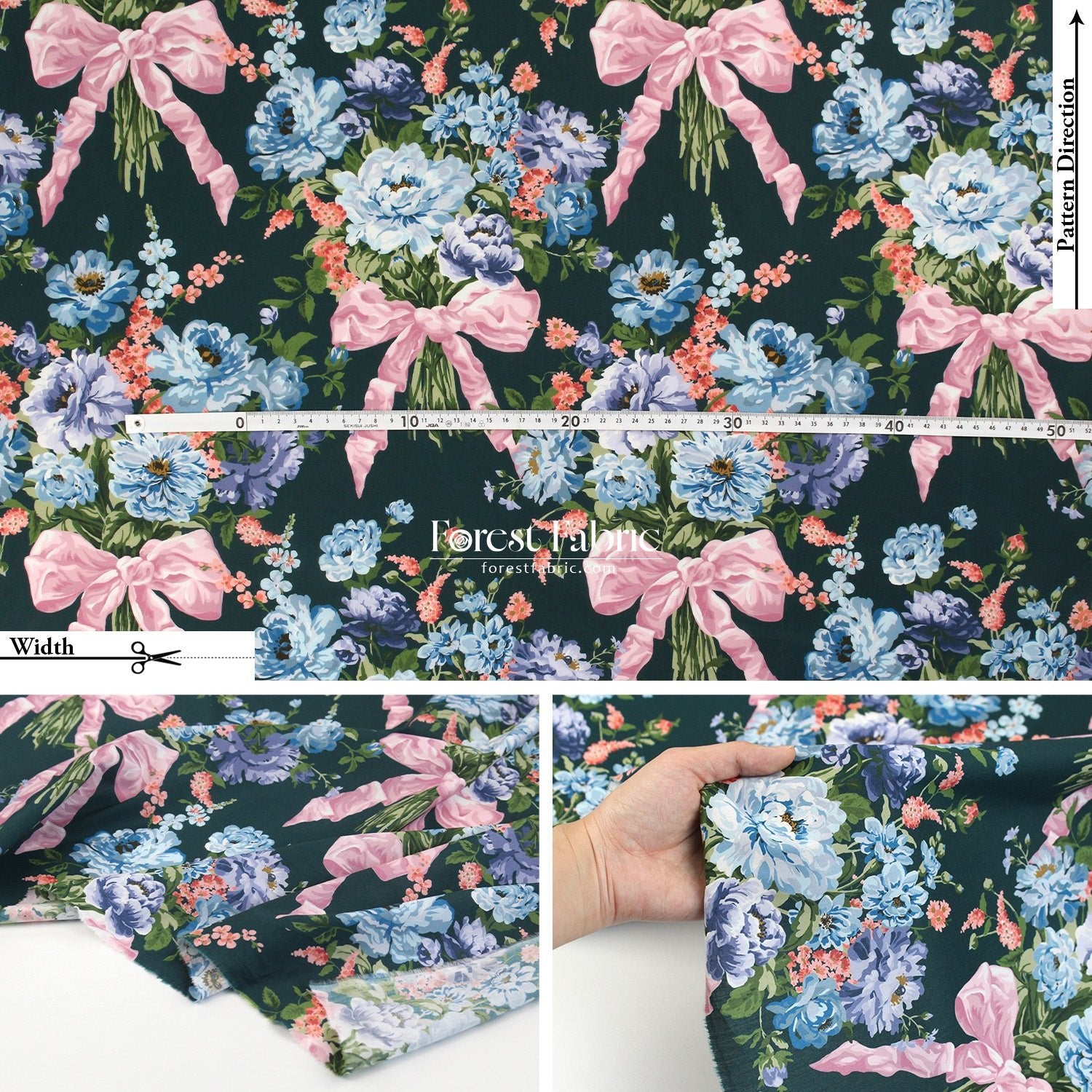 Liberty of London (Tana Lawn™ Cotton Fabric) - BOW BOUQUET - FO:REST Fabric 布恩堂Liberty fabrictana lawnjapanese fabricykk zipper