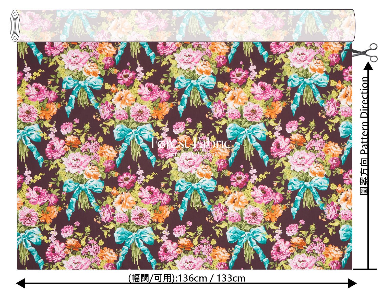 Liberty of London (Tana Lawn™ Cotton Fabric) - BOW BOUQUET - FO:REST Fabric 布恩堂Liberty fabrictana lawnjapanese fabricykk zipper