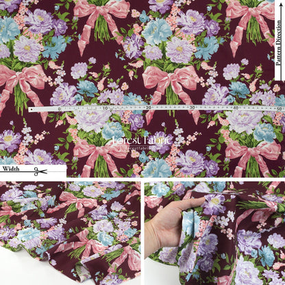 Liberty of London (Tana Lawn™ Cotton Fabric) - BOW BOUQUET - FO:REST Fabric 布恩堂Liberty fabrictana lawnjapanese fabricykk zipper