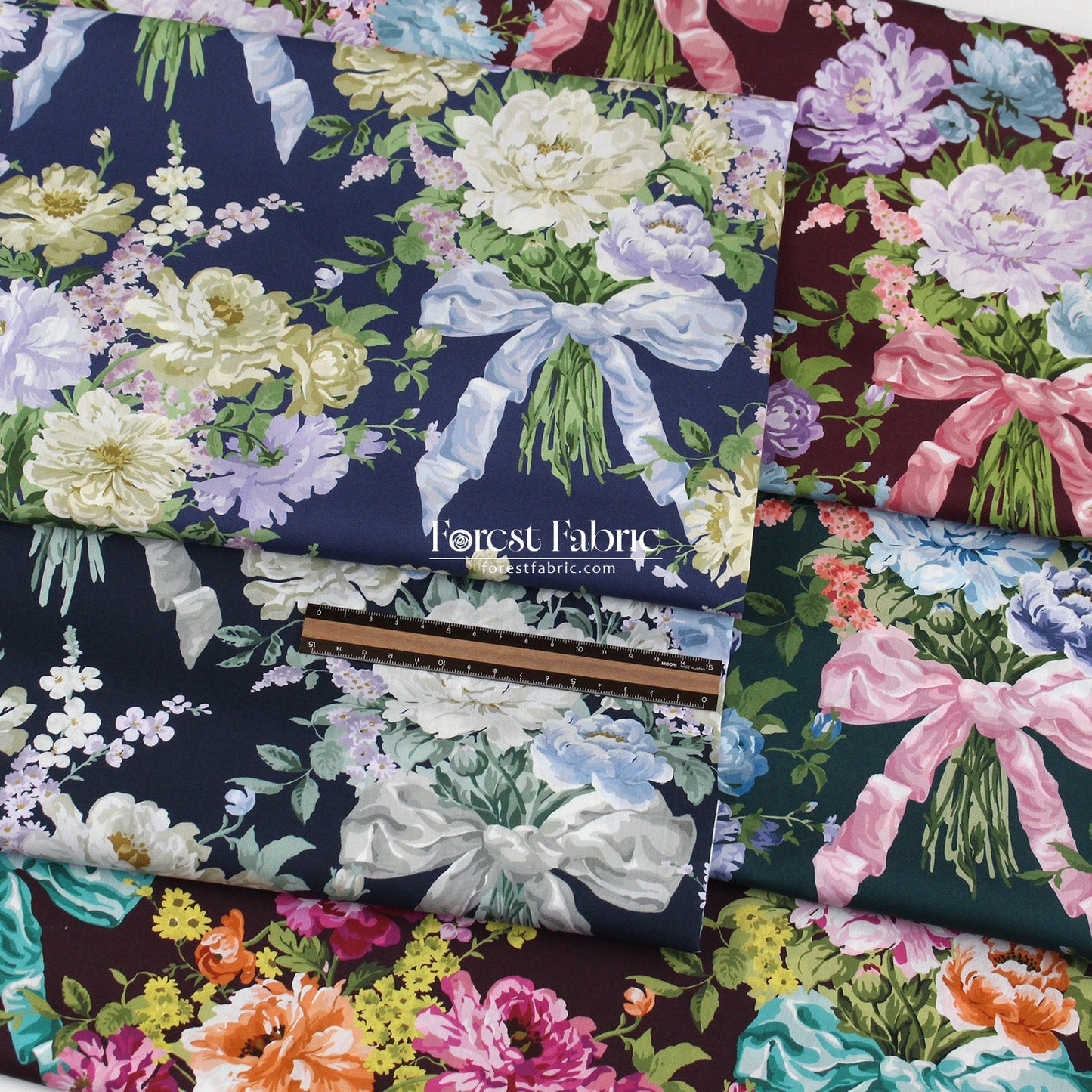 Liberty of London (Tana Lawn™ Cotton Fabric) - BOW BOUQUET - FO:REST Fabric 布恩堂Liberty fabrictana lawnjapanese fabricykk zipper