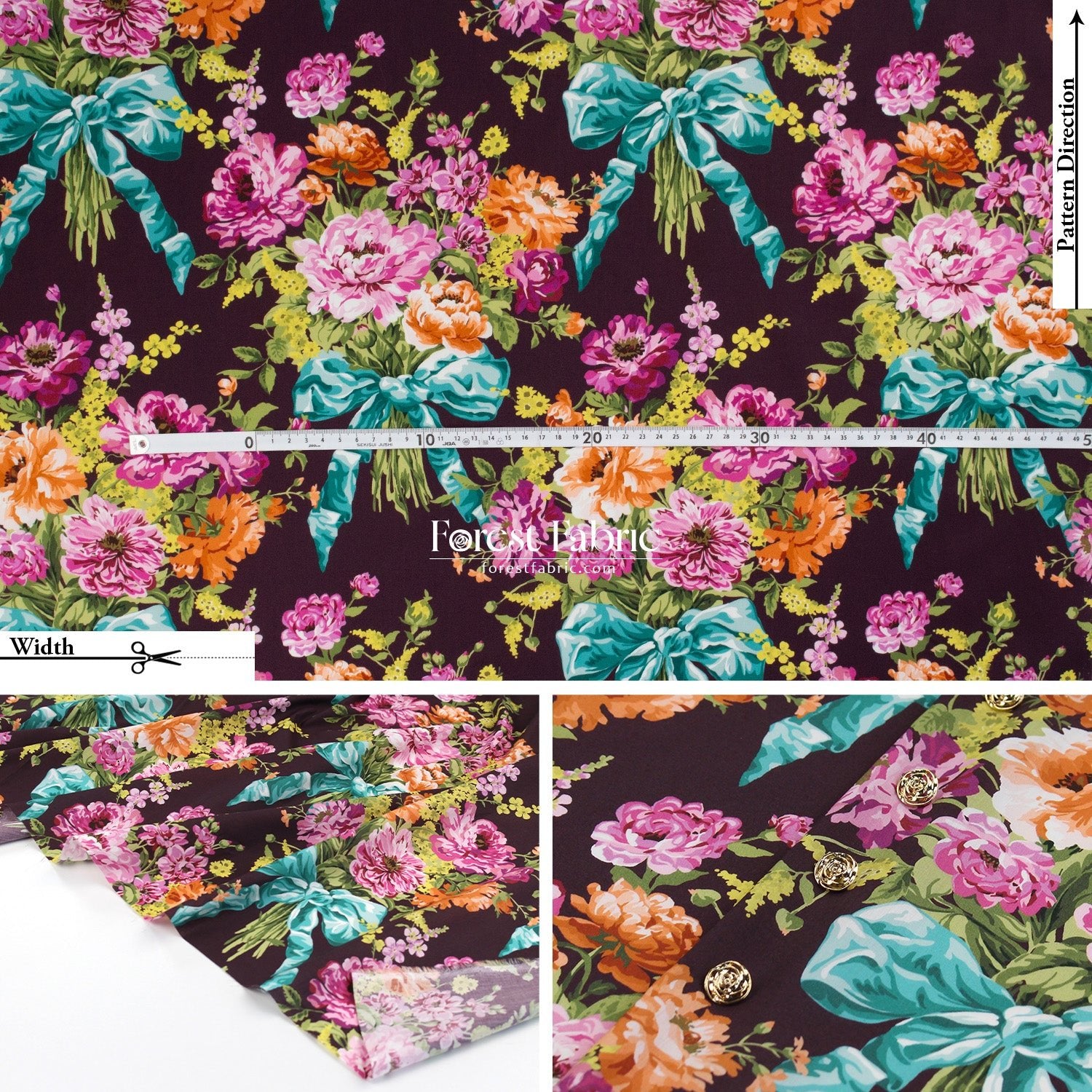 Liberty of London (Tana Lawn™ Cotton Fabric) - BOW BOUQUET - FO:REST Fabric 布恩堂Liberty fabrictana lawnjapanese fabricykk zipper