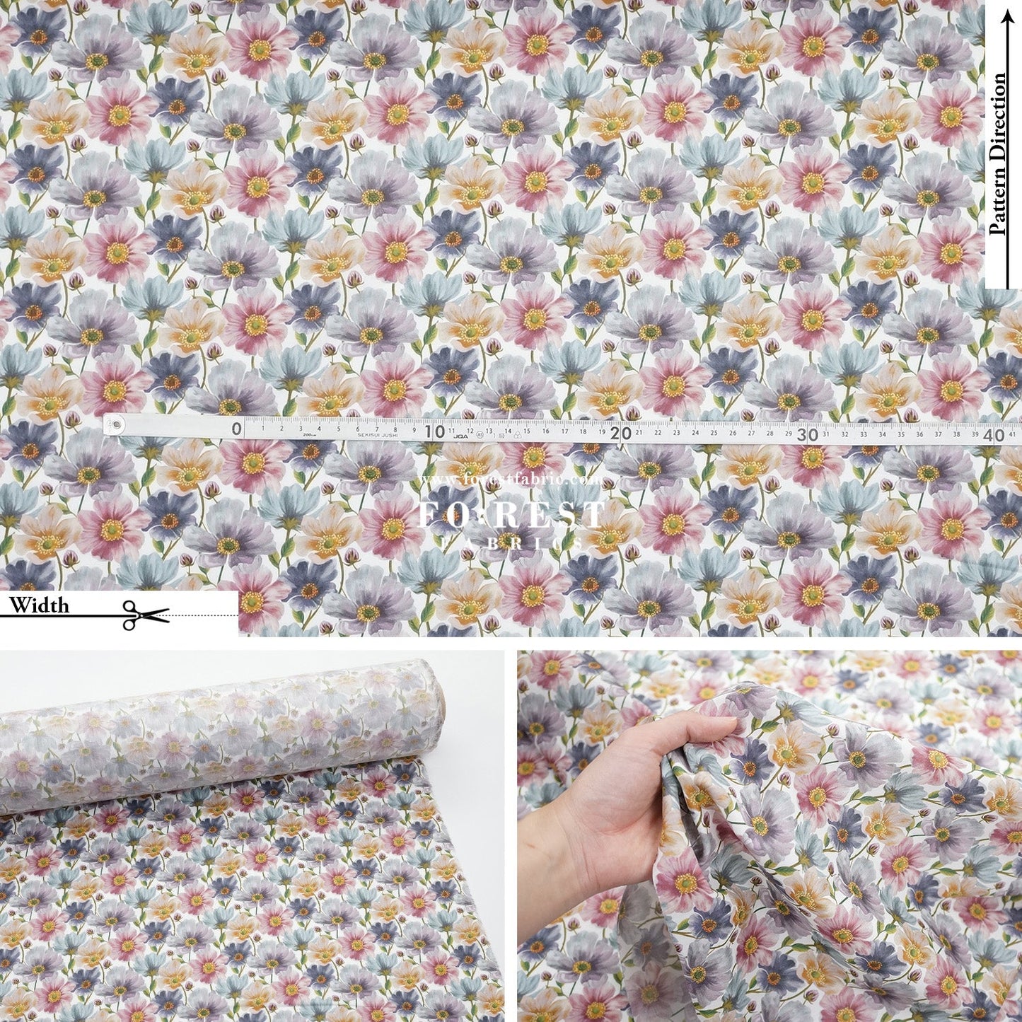 Liberty of London (Tana Lawn™ Cotton Fabric) - Briony - FO:REST Fabric 布恩堂Liberty fabrictana lawnjapanese fabricykk zipper