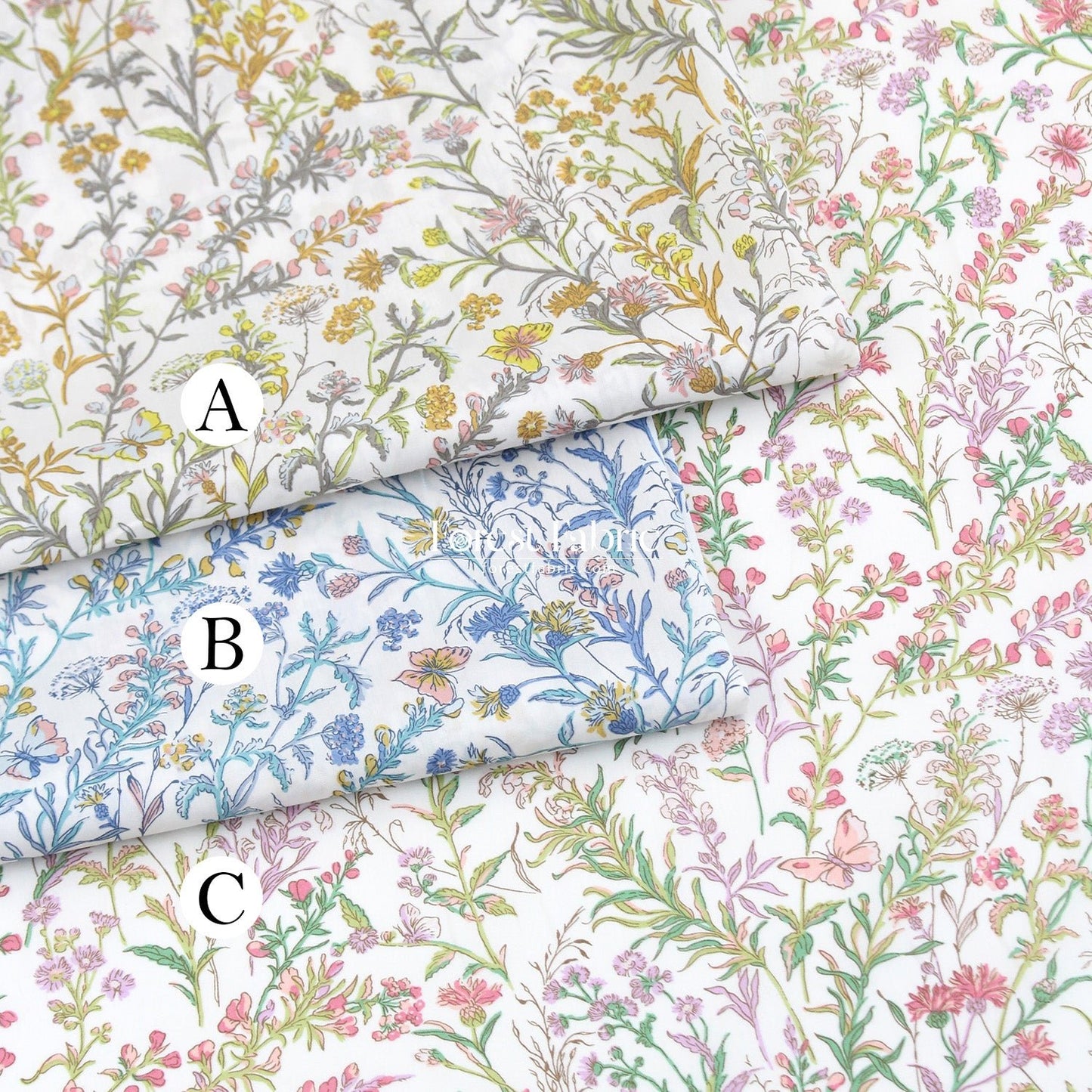 Liberty of London (Tana Lawn™ Cotton Fabric) - Butterfly meadow - FO:REST Fabric 布恩堂Liberty fabrictana lawnjapanese fabricykk zipper