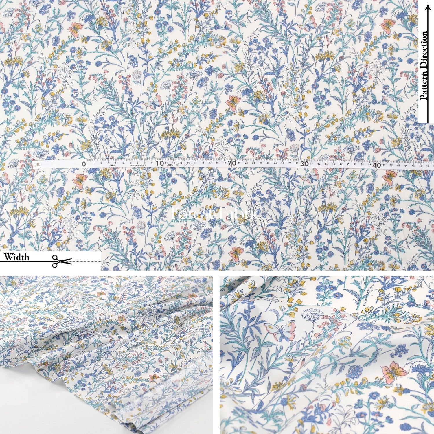 Liberty of London (Tana Lawn™ Cotton Fabric) - Butterfly meadow - FO:REST Fabric 布恩堂Liberty fabrictana lawnjapanese fabricykk zipper