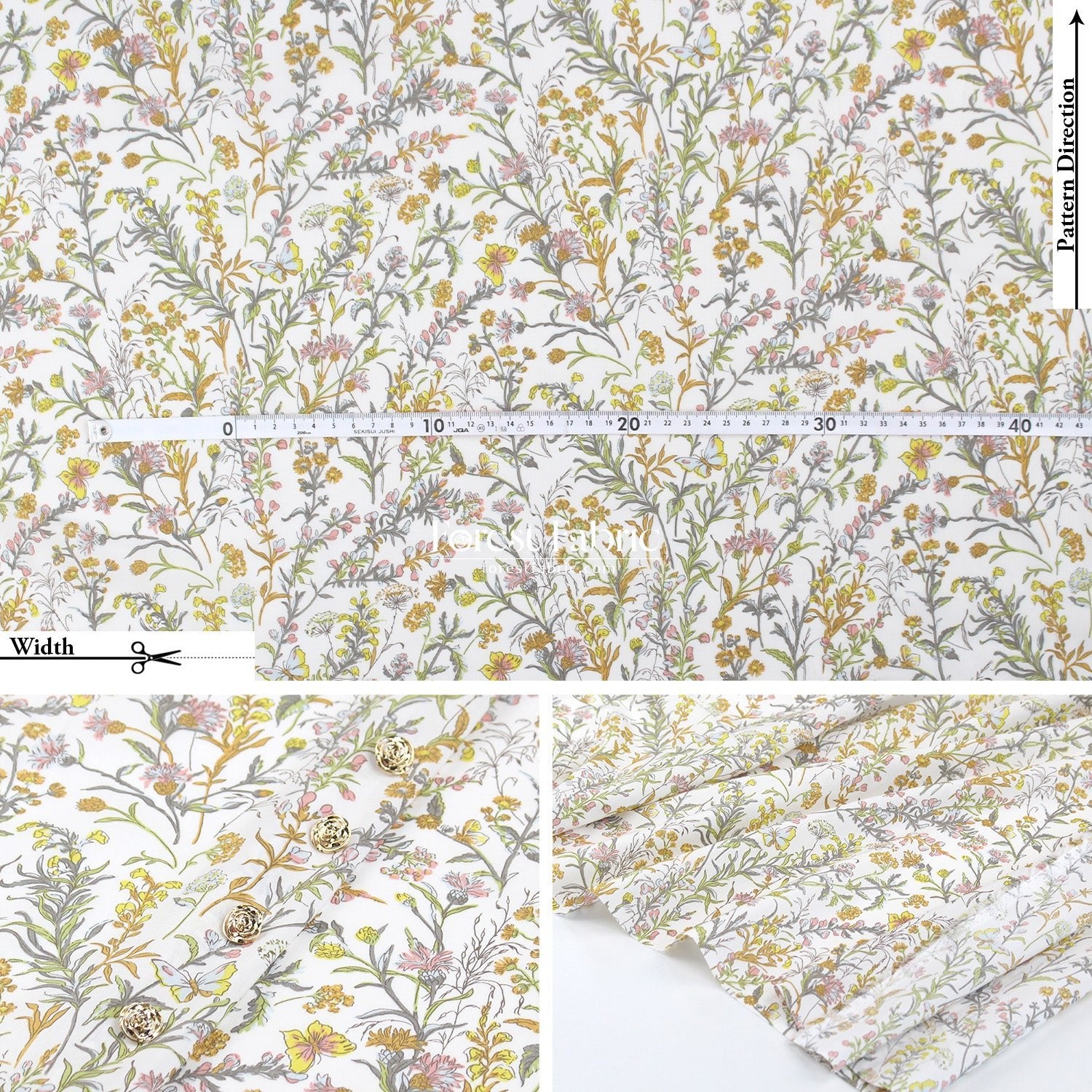 Liberty of London (Tana Lawn™ Cotton Fabric) - Butterfly meadow - FO:REST Fabric 布恩堂Liberty fabrictana lawnjapanese fabricykk zipper