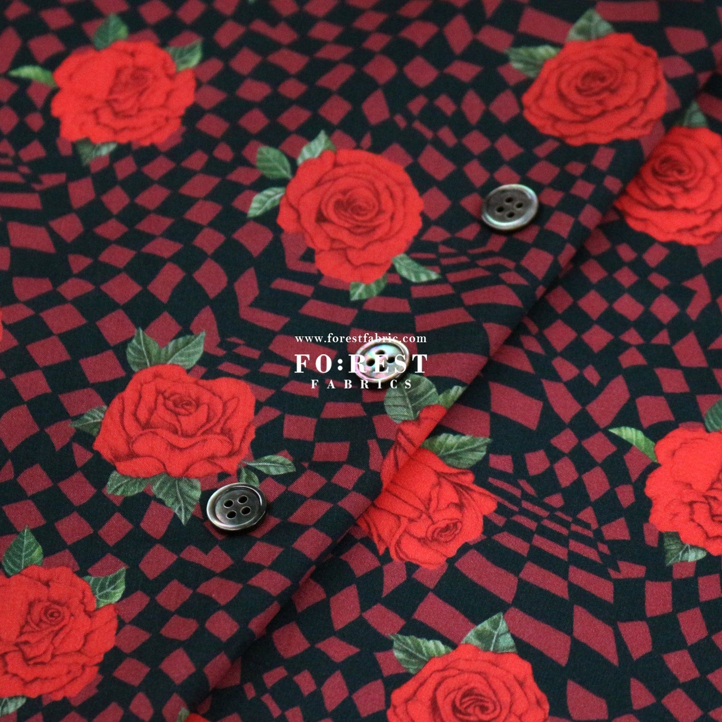 Liberty of London (Tana Lawn® Cotton Fabric) - Chequered Rose - FO:REST Fabric 布恩堂Liberty fabrictana lawnjapanese fabricykk zipper