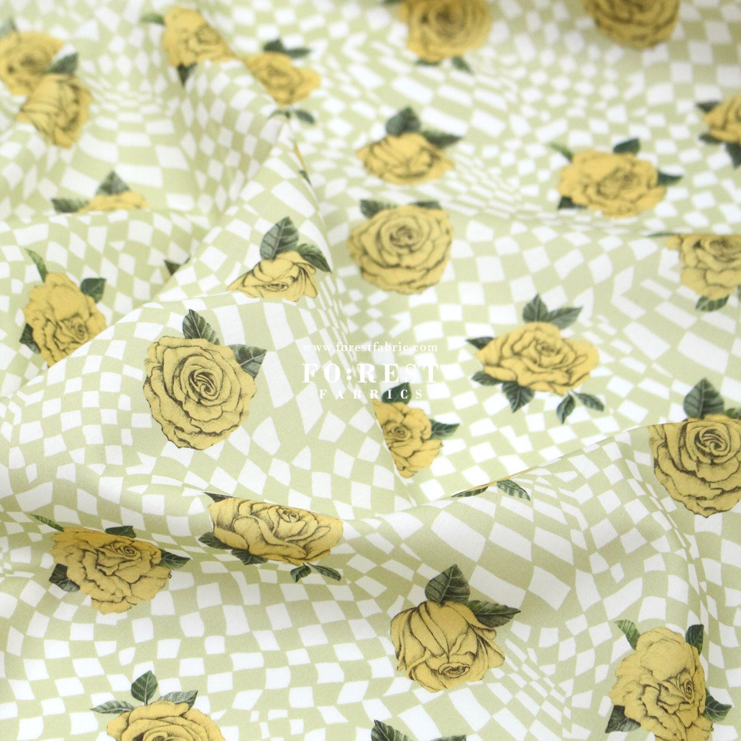 Liberty of London (Tana Lawn® Cotton Fabric) - Chequered Rose - FO:REST Fabric 布恩堂Liberty fabrictana lawnjapanese fabricykk zipper