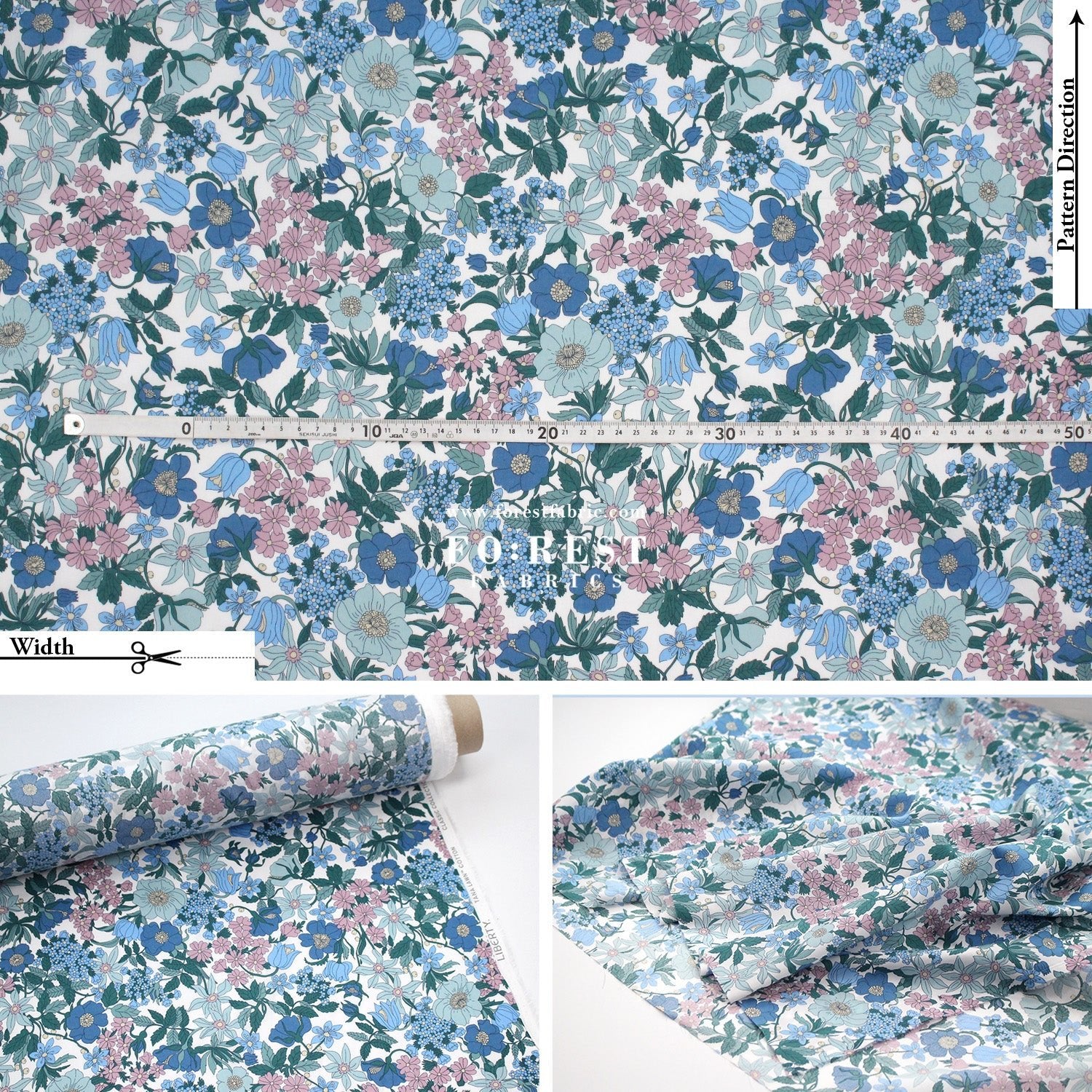 Liberty of London (Tana Lawn™ Cotton Fabric) - Clarabell - FO:REST Fabric 布恩堂Liberty fabrictana lawnjapanese fabricykk zipper