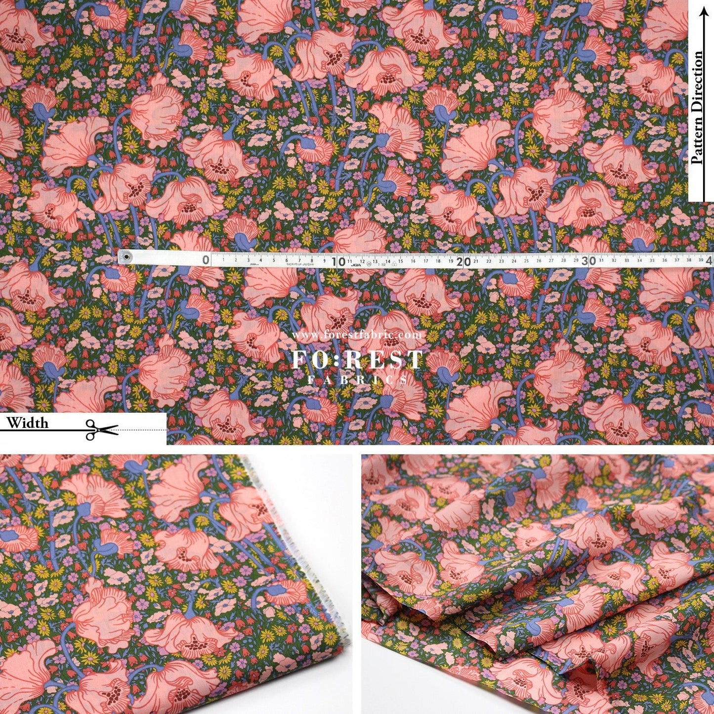 Liberty of London (Tana Lawn™ Cotton Fabric) - Clementina Daisy - FO:REST Fabric 布恩堂Liberty fabrictana lawnjapanese fabricykk zipper