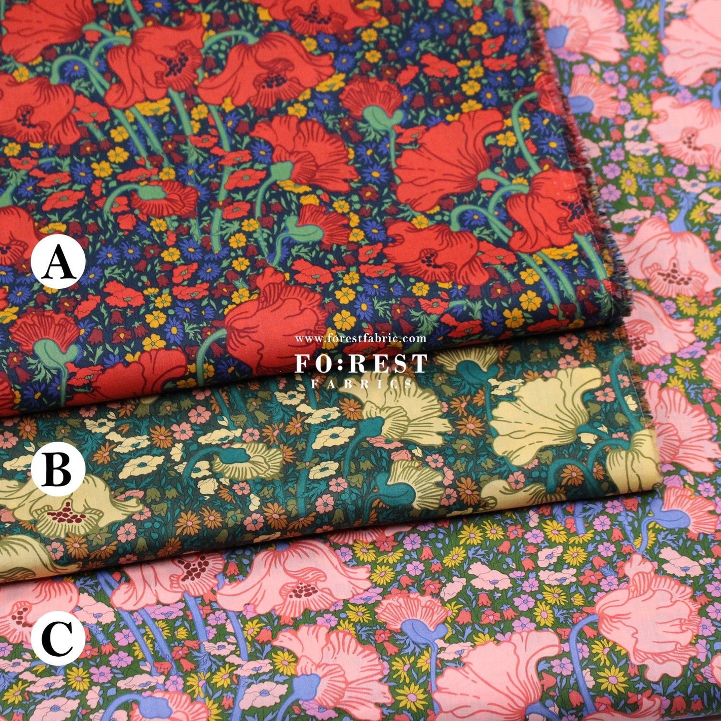 Liberty of London (Tana Lawn™ Cotton Fabric) - Clementina Daisy - FO:REST Fabric 布恩堂Liberty fabrictana lawnjapanese fabricykk zipper