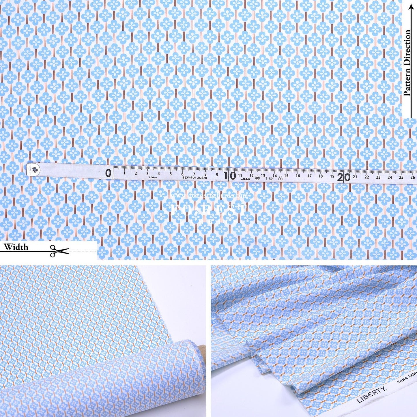 Liberty of London (Tana Lawn™ Cotton Fabric) - Clover Fiflds - FO:REST Fabric 布恩堂Liberty fabrictana lawnjapanese fabricykk zipper