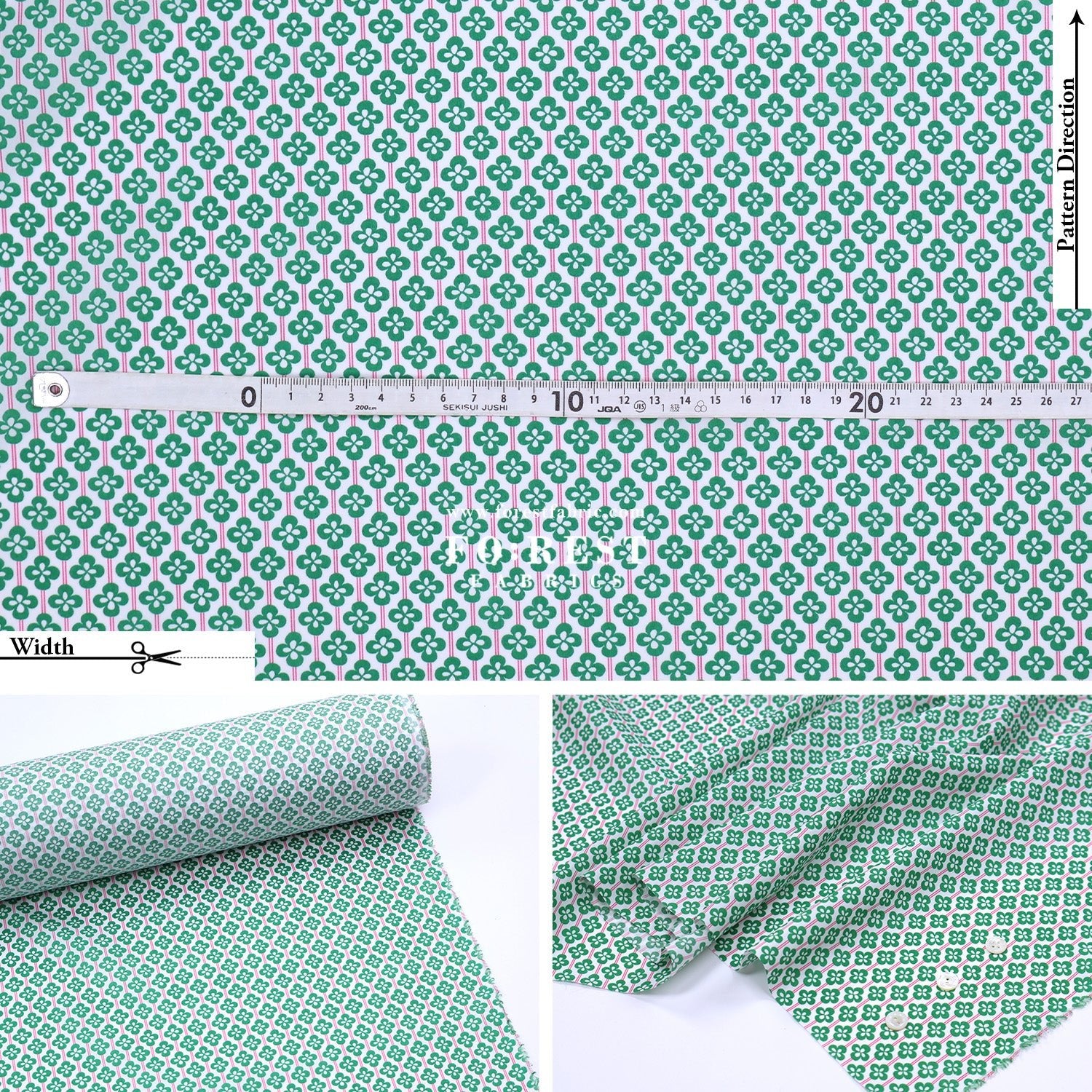 Liberty of London (Tana Lawn™ Cotton Fabric) - Clover Fiflds - FO:REST Fabric 布恩堂Liberty fabrictana lawnjapanese fabricykk zipper
