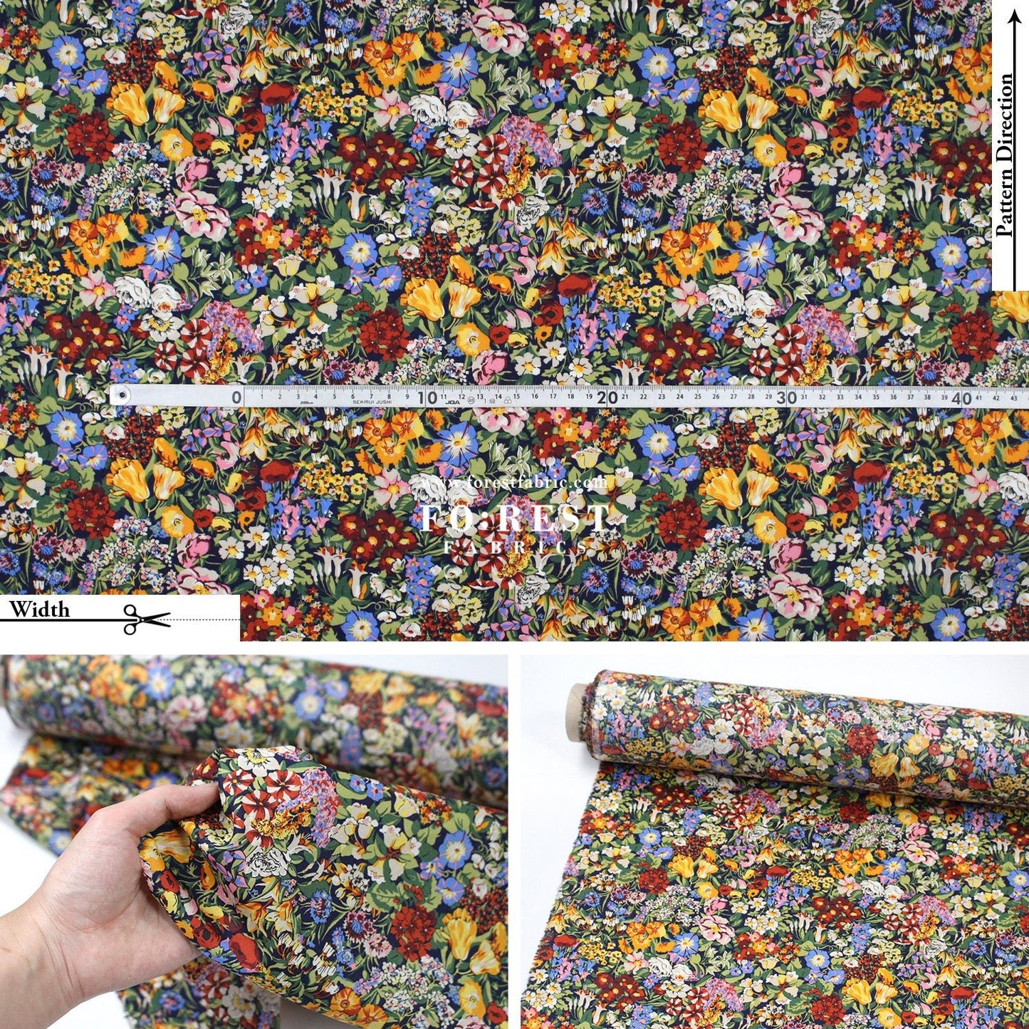 Liberty of London (Tana Lawn™ Cotton Fabric) - Cottage Garden - FO:REST Fabric 布恩堂Liberty fabrictana lawnjapanese fabricykk zipper