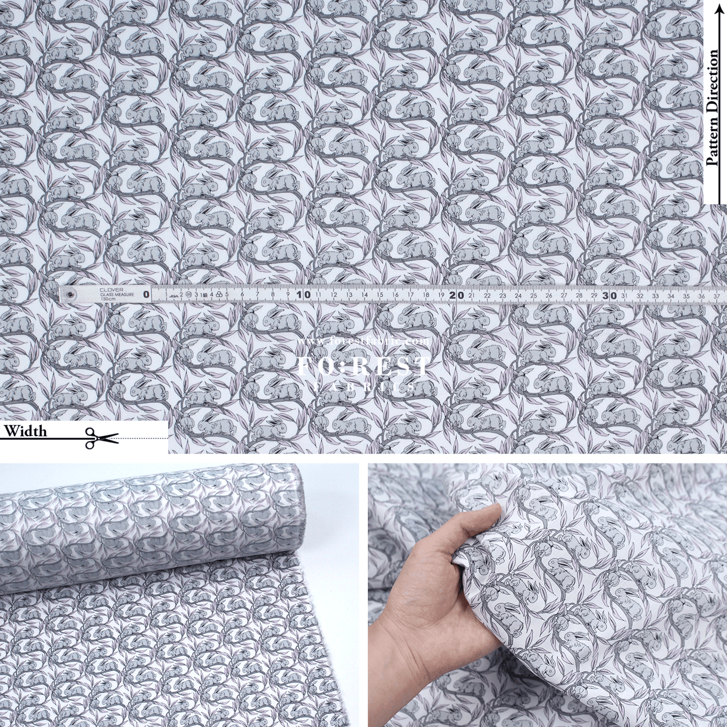 Liberty of London (Tana Lawn® Cotton Fabric) - Cotton Tail - FO:REST Fabric 布恩堂Liberty fabrictana lawnjapanese fabricykk zipper