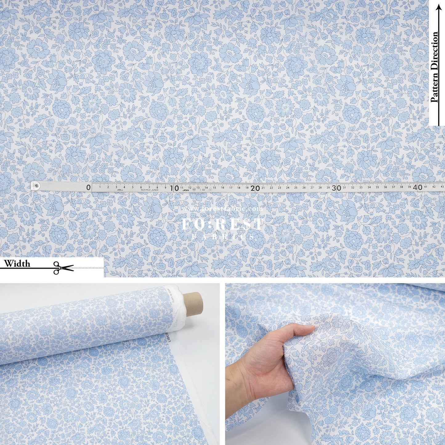 Liberty of London (Tana Lawn™ Cotton Fabric) - Danjo Sky - FO:REST Fabric 布恩堂Liberty fabrictana lawnjapanese fabricykk zipper