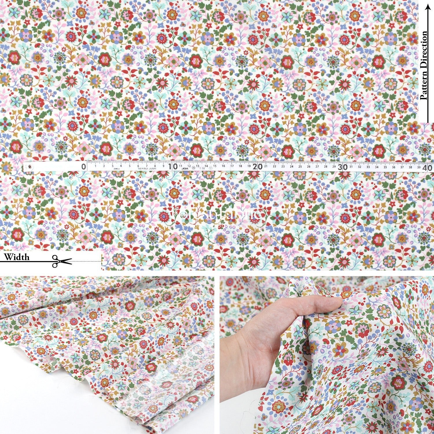 Liberty of London (Tana Lawn™ Cotton Fabric) - Dasha Floral - FO:REST Fabric 布恩堂Liberty fabrictana lawnjapanese fabricykk zipper