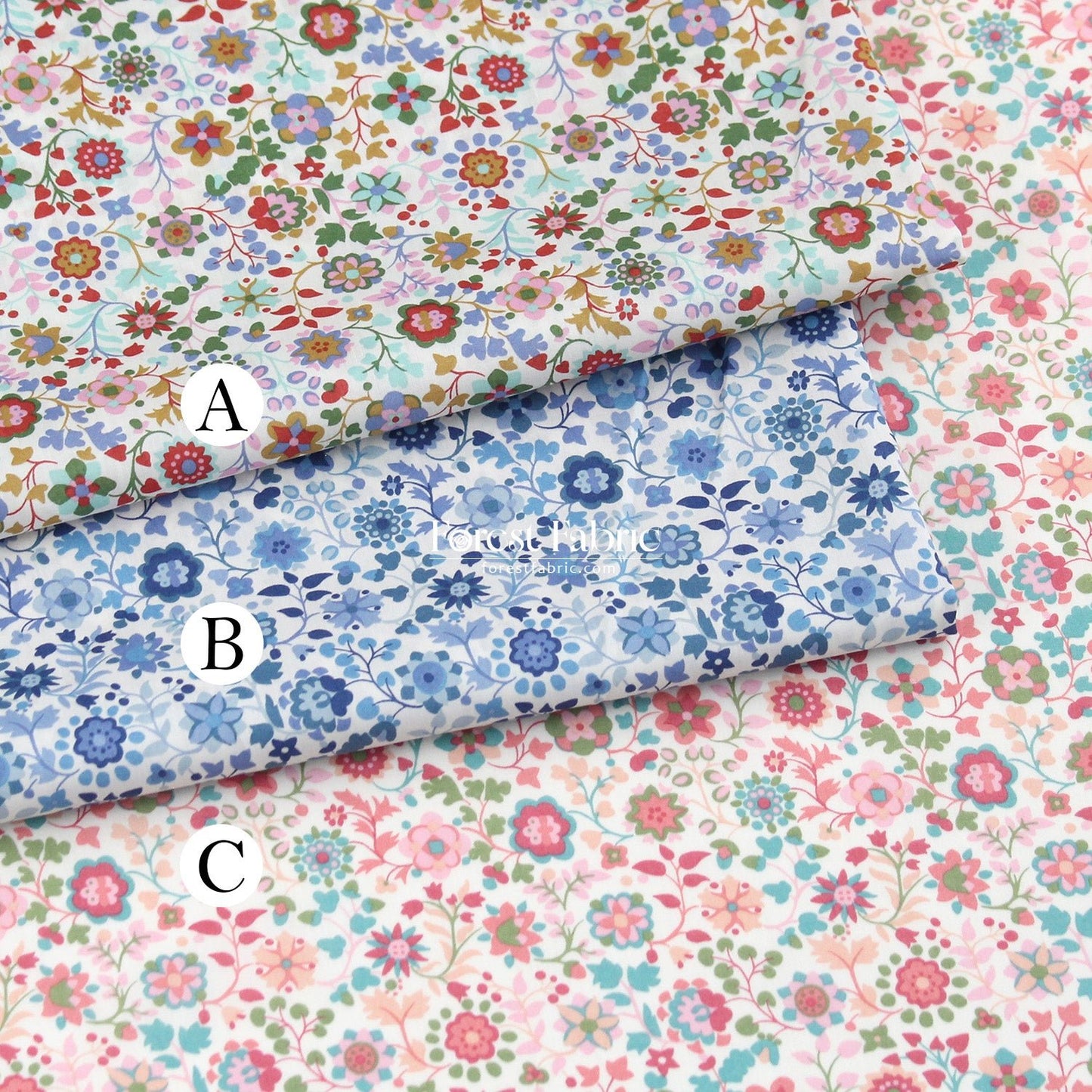 Liberty of London (Tana Lawn™ Cotton Fabric) - Dasha Floral - FO:REST Fabric 布恩堂Liberty fabrictana lawnjapanese fabricykk zipper