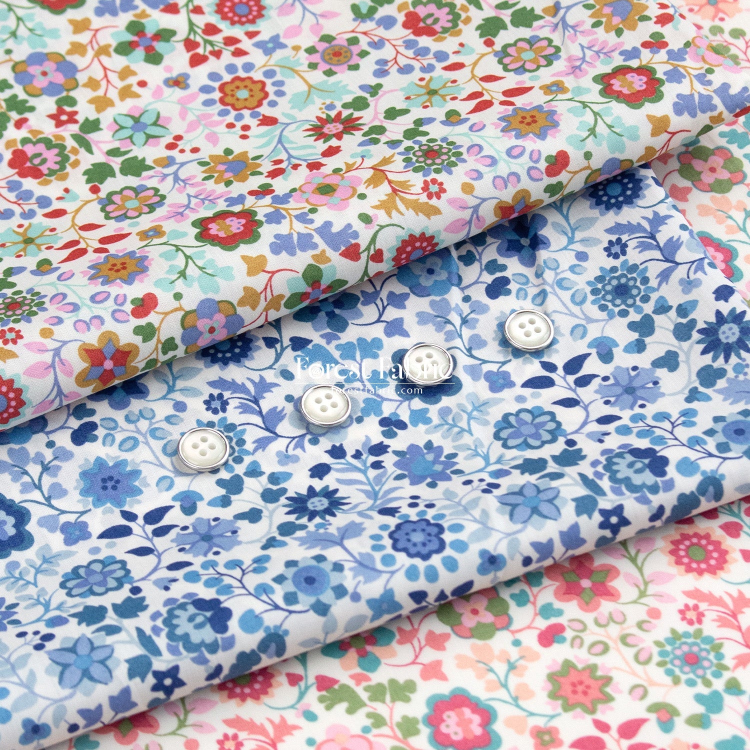 Liberty of London (Tana Lawn™ Cotton Fabric) - Dasha Floral - FO:REST Fabric 布恩堂Liberty fabrictana lawnjapanese fabricykk zipper
