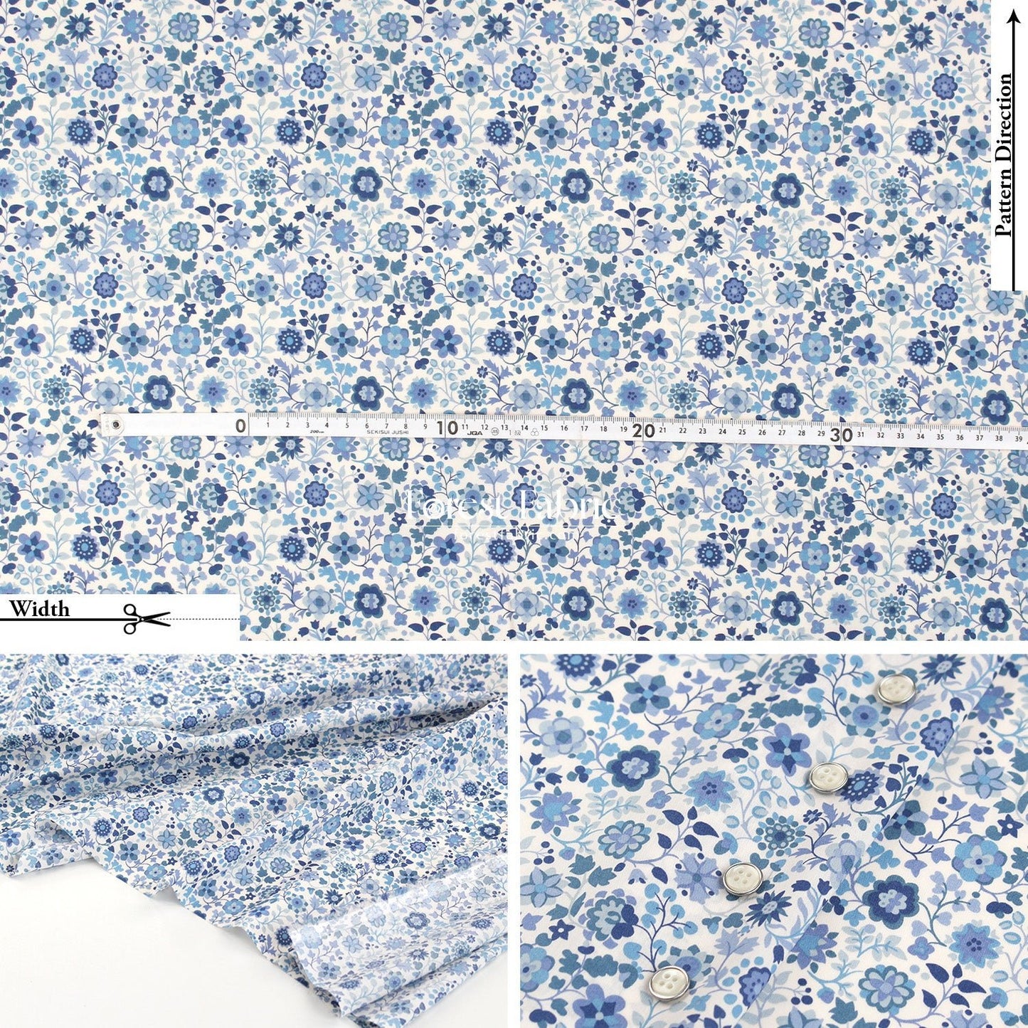 Liberty of London (Tana Lawn™ Cotton Fabric) - Dasha Floral - FO:REST Fabric 布恩堂Liberty fabrictana lawnjapanese fabricykk zipper