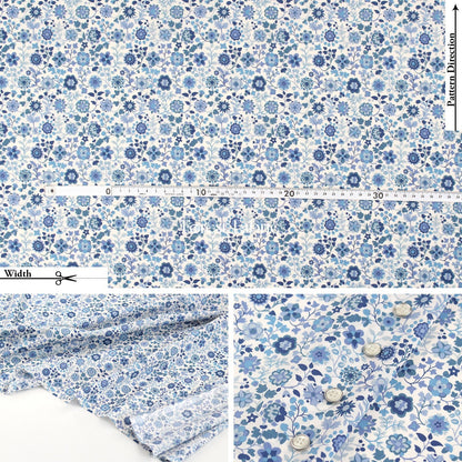 Liberty of London (Tana Lawn™ Cotton Fabric) - Dasha Floral - FO:REST Fabric 布恩堂Liberty fabrictana lawnjapanese fabricykk zipper