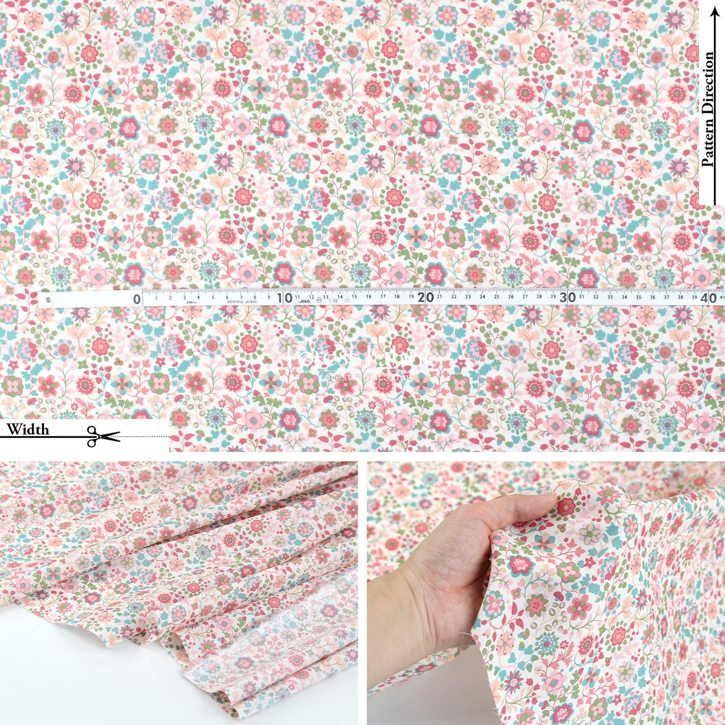 Liberty of London (Tana Lawn™ Cotton Fabric) - Dasha Floral - FO:REST Fabric 布恩堂Liberty fabrictana lawnjapanese fabricykk zipper