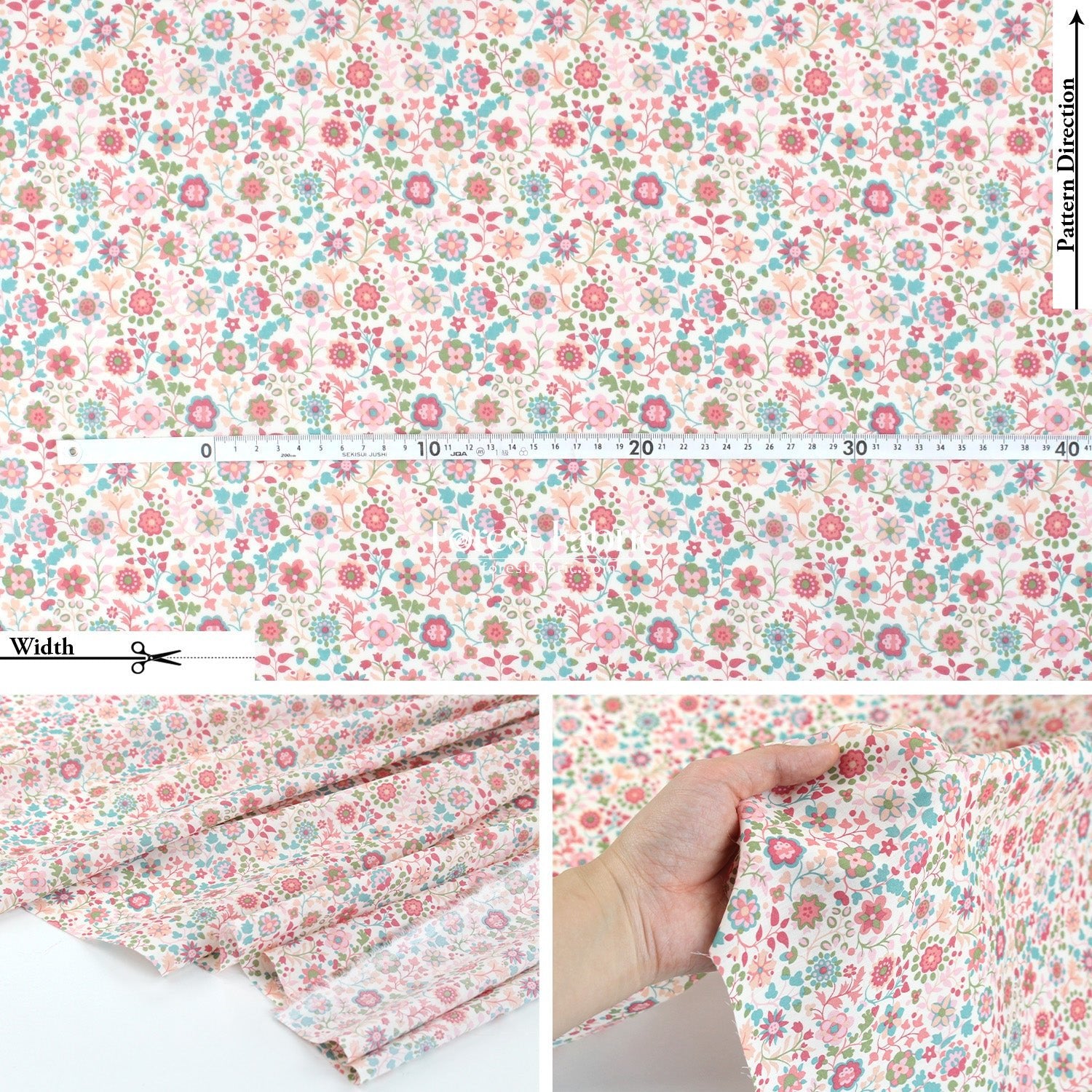 Liberty of London (Tana Lawn™ Cotton Fabric) - Dasha Floral - FO:REST Fabric 布恩堂Liberty fabrictana lawnjapanese fabricykk zipper