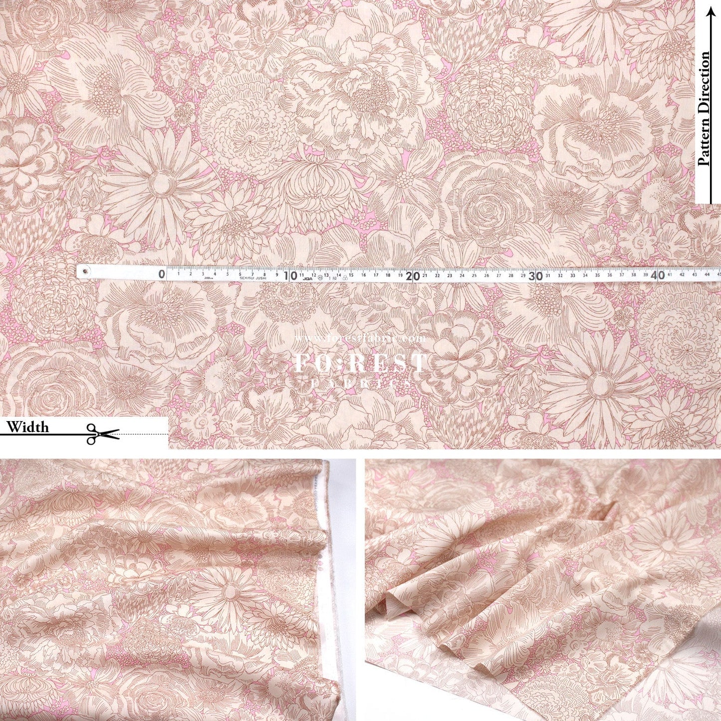 Liberty of London (Tana Lawn™ Cotton Fabric) - English Bloom - FO:REST Fabric 布恩堂Liberty fabrictana lawnjapanese fabricykk zipper
