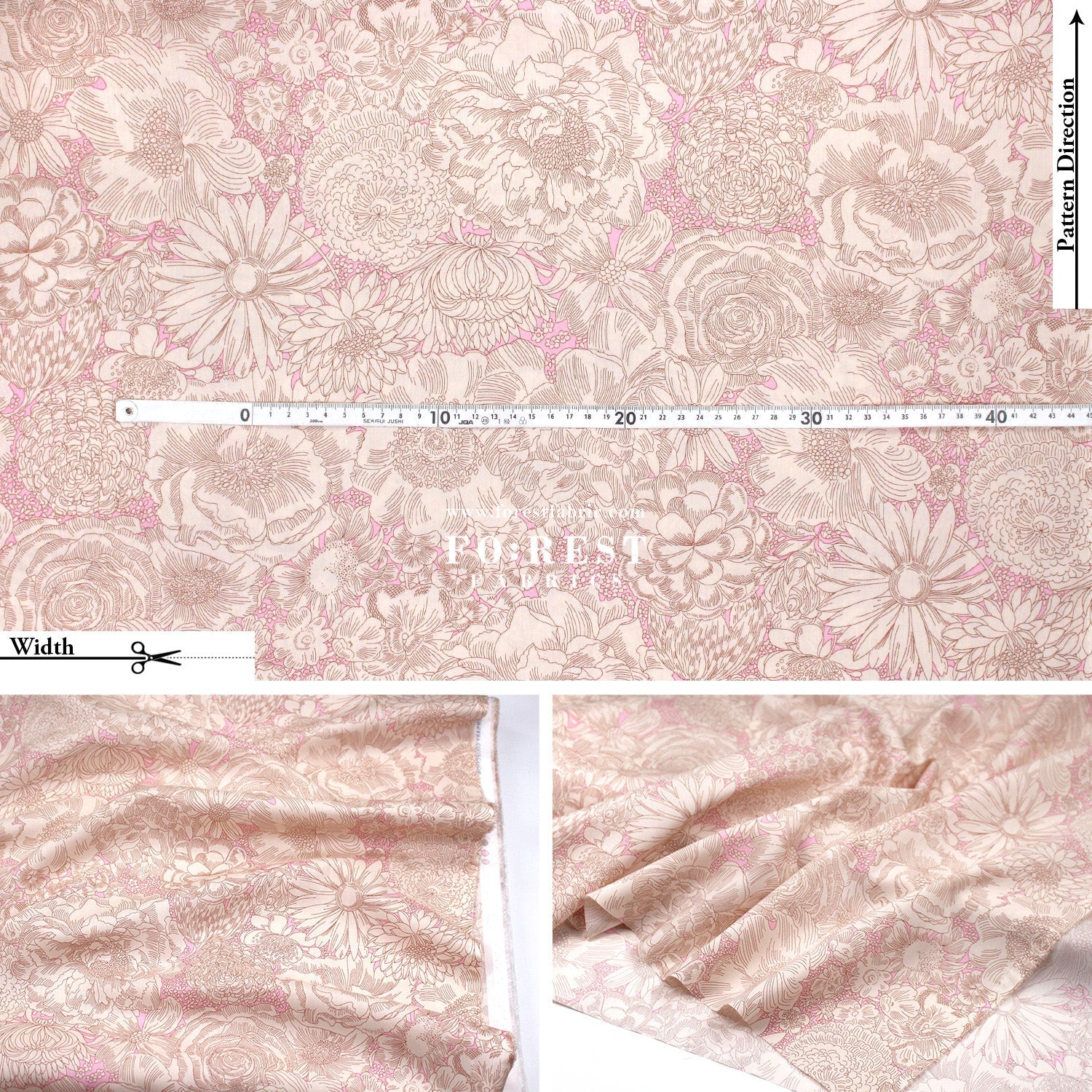 Liberty of London (Tana Lawn™ Cotton Fabric) - English Bloom - FO:REST Fabric 布恩堂Liberty fabrictana lawnjapanese fabricykk zipper