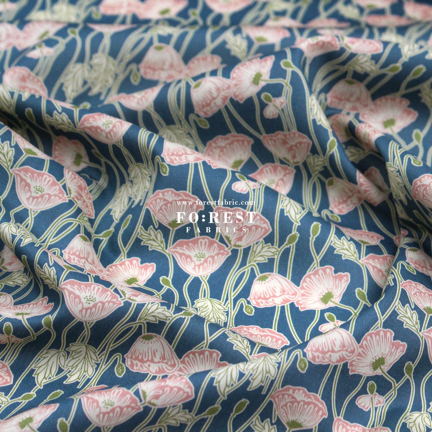Liberty of London (Tana Lawn™ Cotton Fabric) - Erito Poppy - FO:REST Fabric 布恩堂Liberty fabrictana lawnjapanese fabricykk zipper