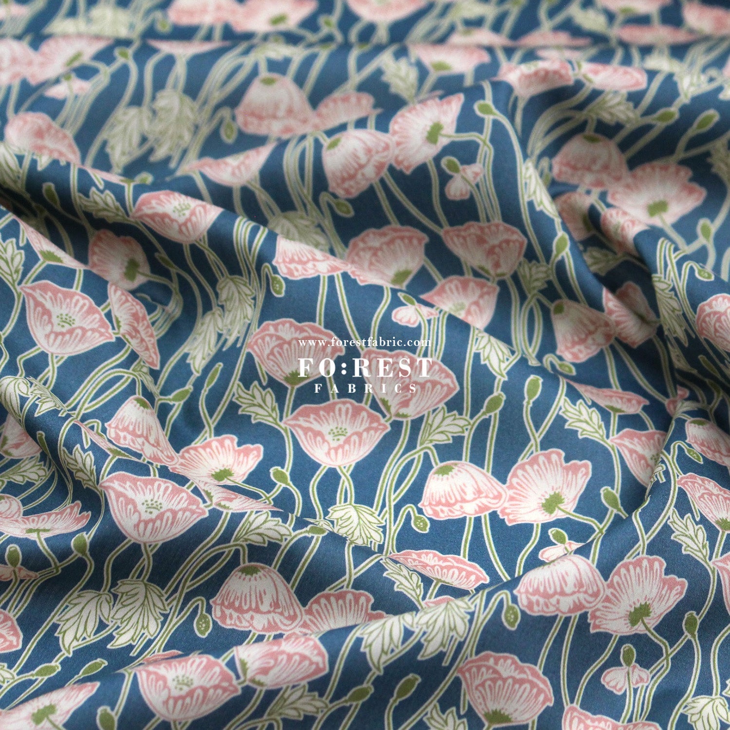 Liberty of London (Tana Lawn™ Cotton Fabric) - Erito Poppy - FO:REST Fabric 布恩堂Liberty fabrictana lawnjapanese fabricykk zipper