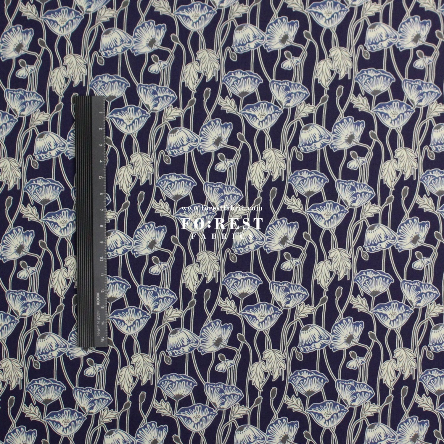 Liberty of London (Tana Lawn™ Cotton Fabric) - Erito Poppy - FO:REST Fabric 布恩堂Liberty fabrictana lawnjapanese fabricykk zipper