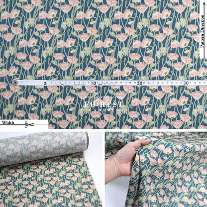 Liberty of London (Tana Lawn™ Cotton Fabric) - Erito Poppy - FO:REST Fabric 布恩堂Liberty fabrictana lawnjapanese fabricykk zipper