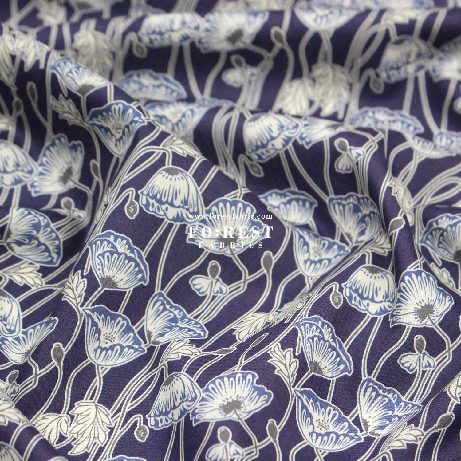 Liberty of London (Tana Lawn™ Cotton Fabric) - Erito Poppy - FO:REST Fabric 布恩堂Liberty fabrictana lawnjapanese fabricykk zipper