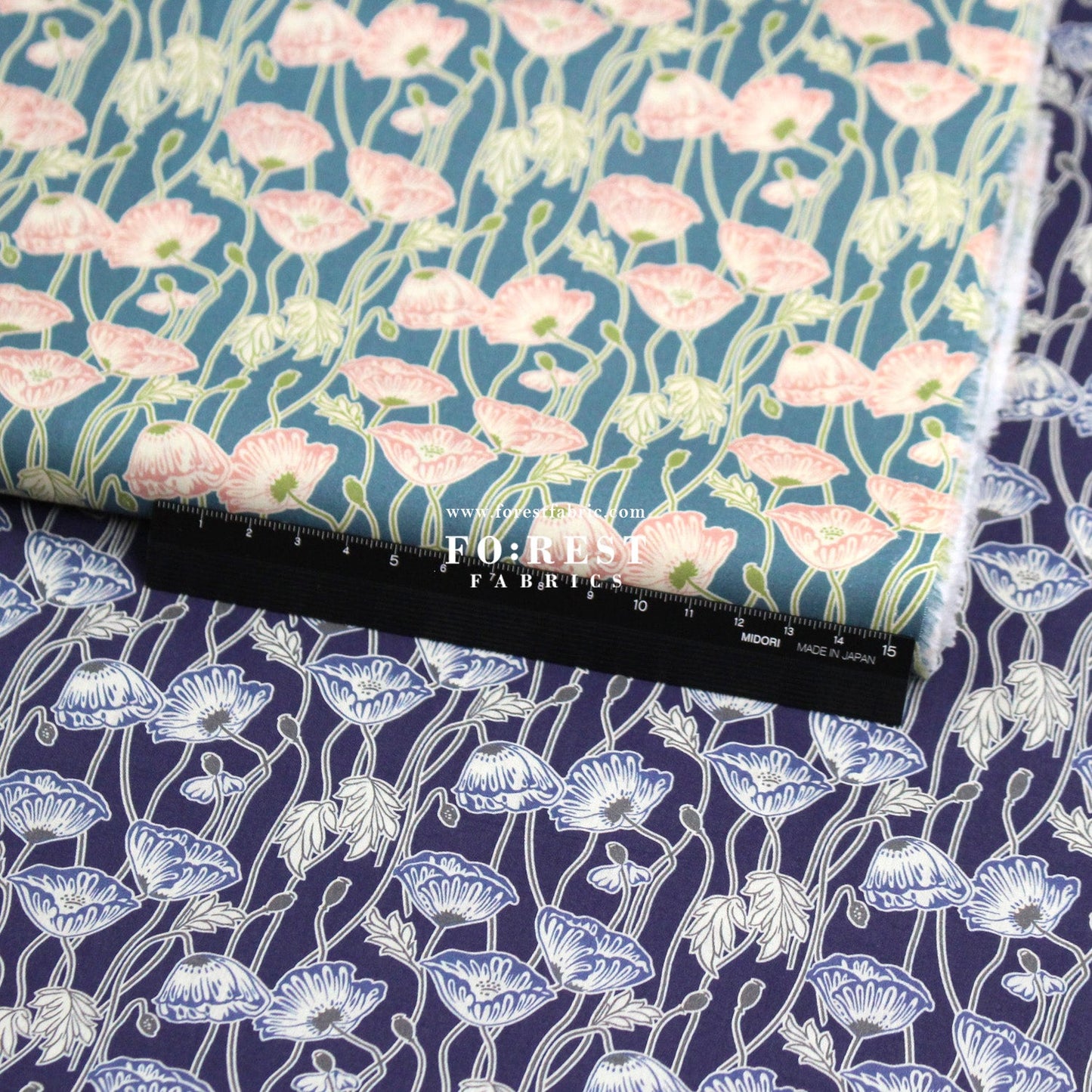 Liberty of London (Tana Lawn™ Cotton Fabric) - Erito Poppy - FO:REST Fabric 布恩堂Liberty fabrictana lawnjapanese fabricykk zipper