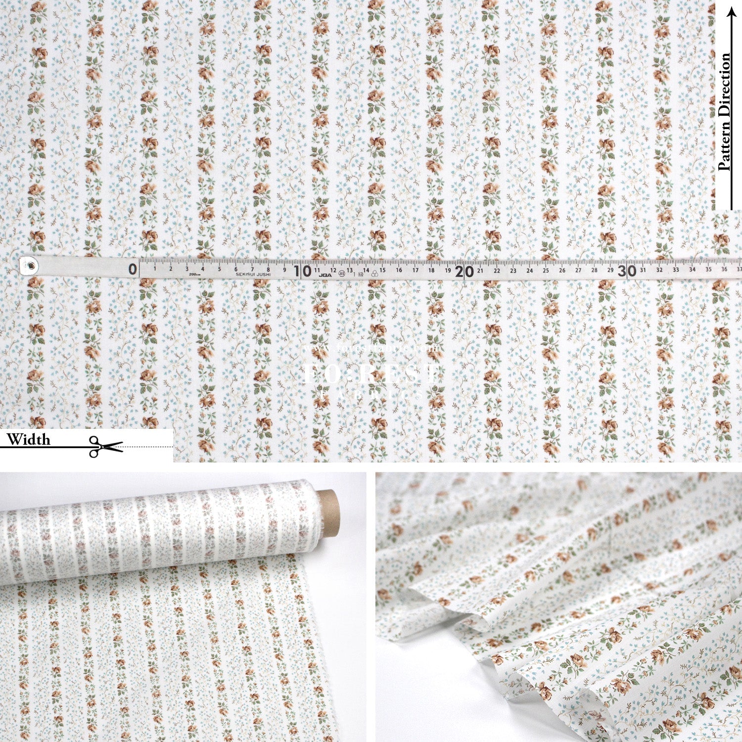 Liberty of London (Tana Lawn™ Cotton Fabric) - Evie Stripe - FO:REST Fabric 布恩堂Liberty fabrictana lawnjapanese fabricykk zipper