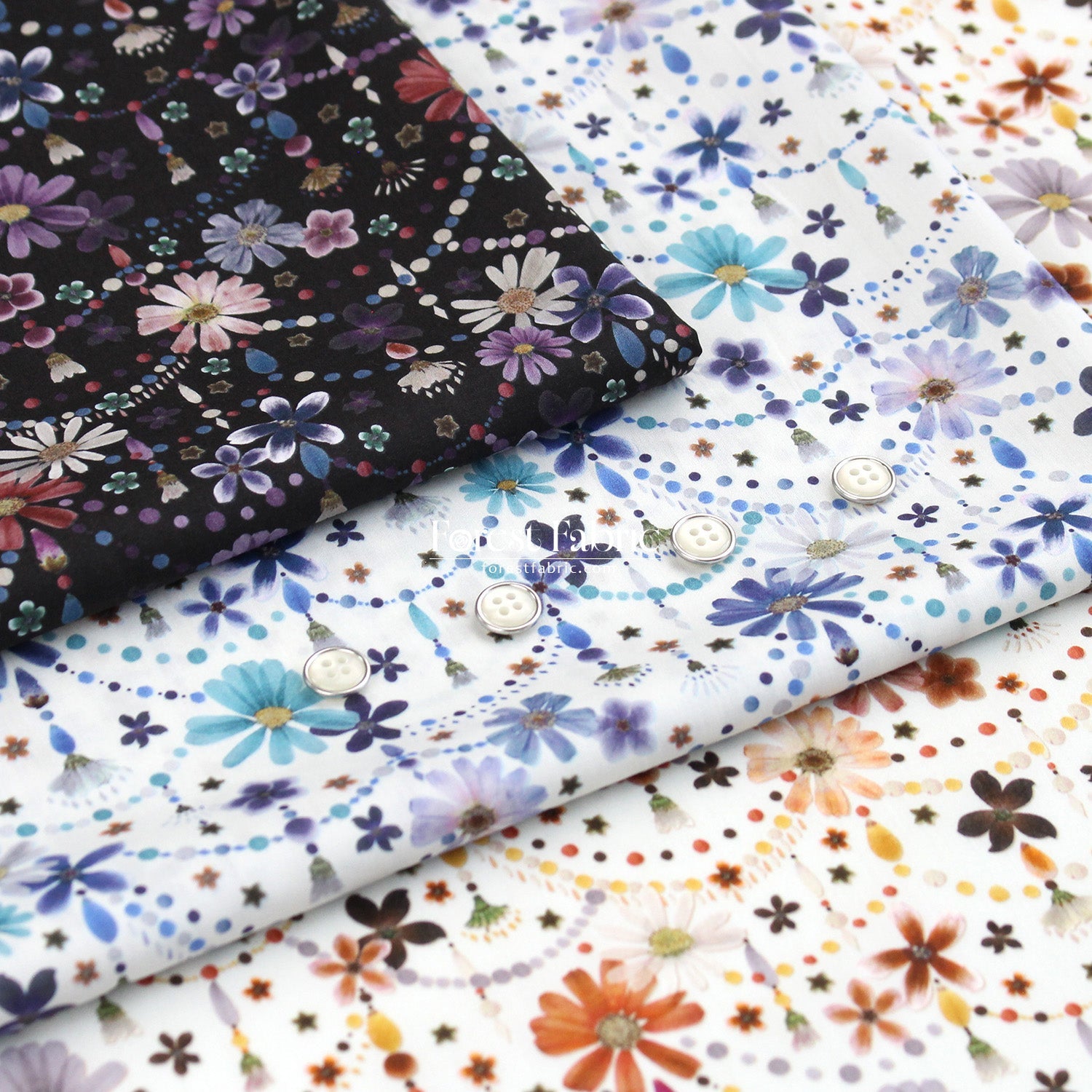 Liberty of London (Tana Lawn™ Cotton Fabric) - Floral Garland - FO:REST Fabric 布恩堂Liberty fabrictana lawnjapanese fabricykk zipper