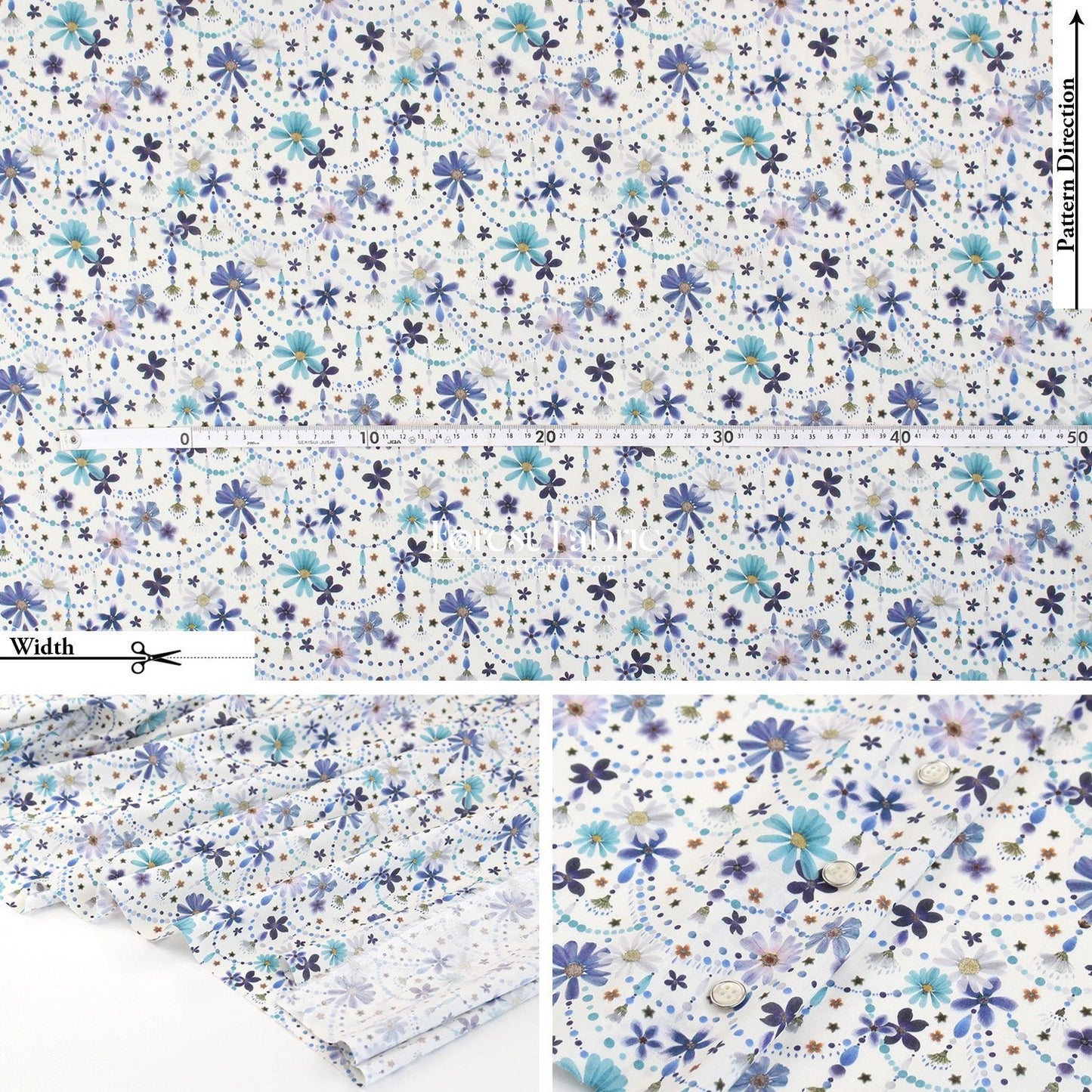 Liberty of London (Tana Lawn™ Cotton Fabric) - Floral Garland - FO:REST Fabric 布恩堂Liberty fabrictana lawnjapanese fabricykk zipper