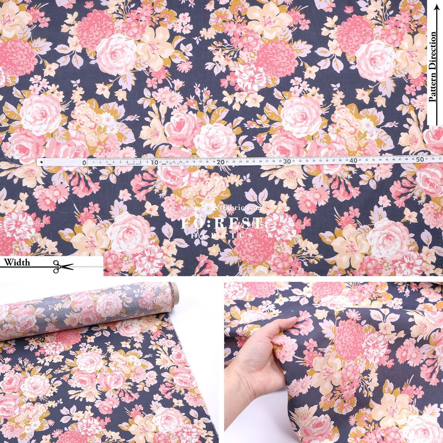 Liberty of London (Tana Lawn™ Cotton Fabric) - Flower Crown - FO:REST Fabric 布恩堂Liberty fabrictana lawnjapanese fabricykk zipper
