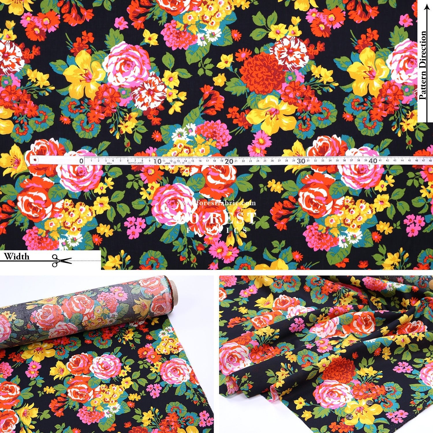 Liberty of London (Tana Lawn™ Cotton Fabric) - Flower Crown - FO:REST Fabric 布恩堂Liberty fabrictana lawnjapanese fabricykk zipper