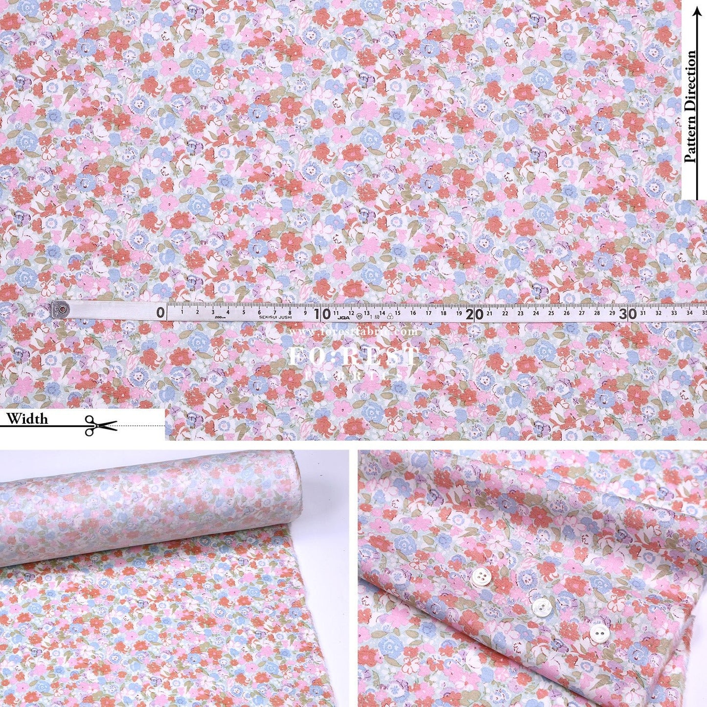 Liberty of London (Tana Lawn™ Cotton Fabric) - Georgie - FO:REST Fabric 布恩堂Liberty fabrictana lawnjapanese fabricykk zipper