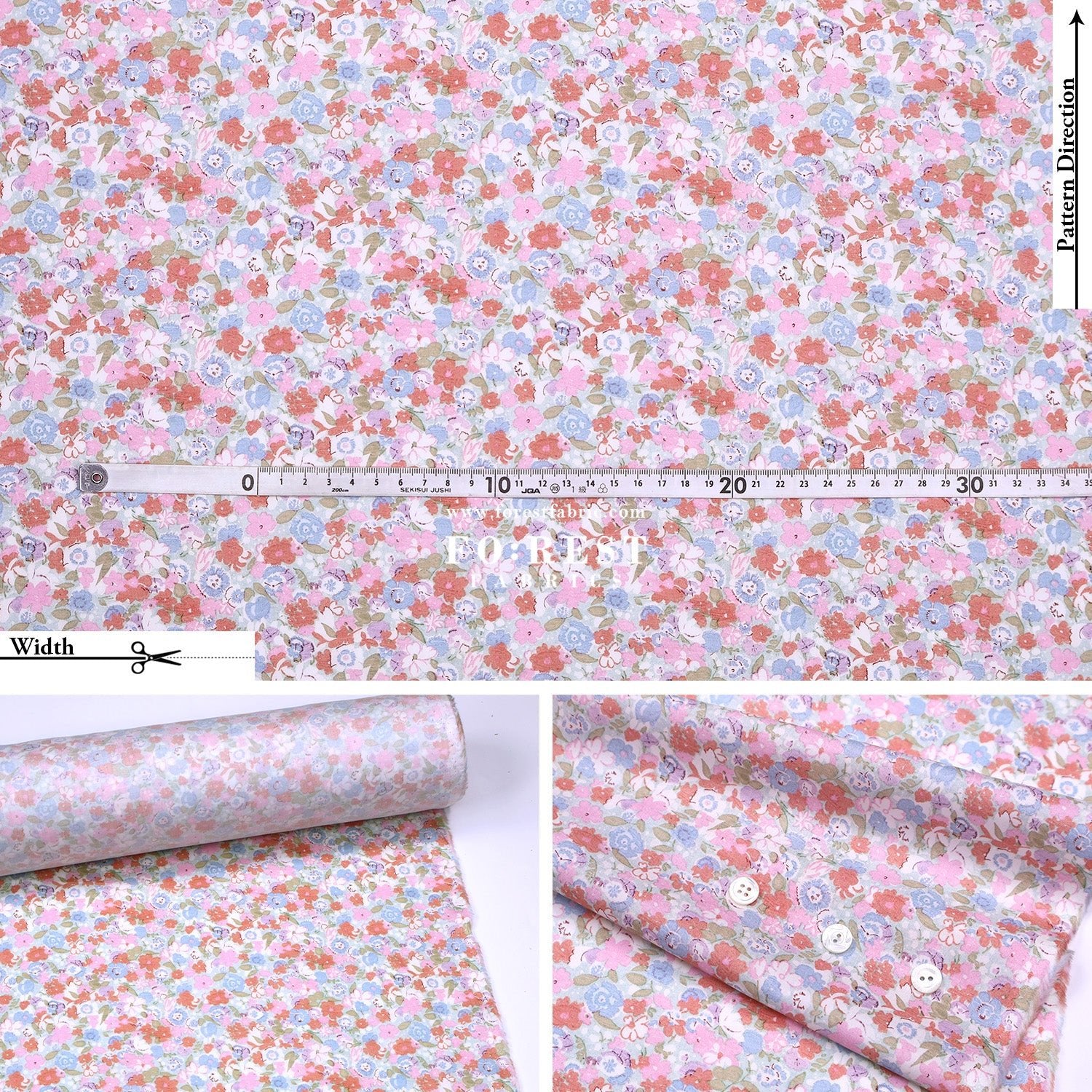 Liberty of London (Tana Lawn™ Cotton Fabric) - Georgie - FO:REST Fabric 布恩堂Liberty fabrictana lawnjapanese fabricykk zipper