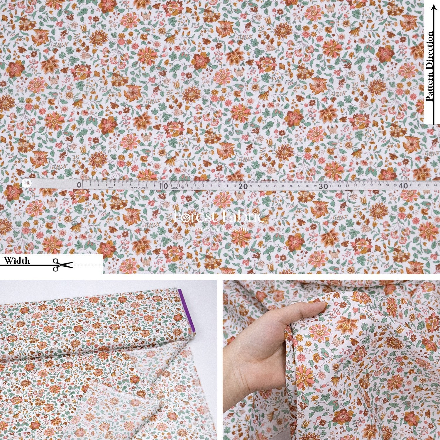 Liberty of London (Tana Lawn™ Cotton Fabric) - Grace Emily Bell - FO:REST Fabric 布恩堂Liberty fabrictana lawnjapanese fabricykk zipper