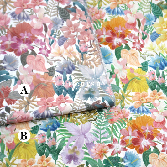 Liberty of London (Tana Lawn™ Cotton Fabric) - Greenhouse Tropic - FO:REST Fabric 布恩堂Liberty fabrictana lawnjapanese fabricykk zipper