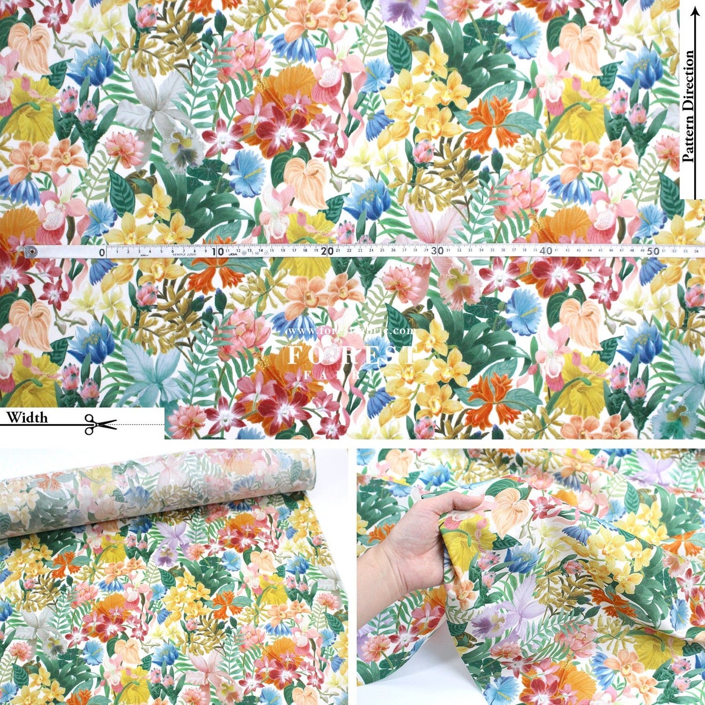 Liberty of London (Tana Lawn™ Cotton Fabric) - Greenhouse Tropic - FO:REST Fabric 布恩堂Liberty fabrictana lawnjapanese fabricykk zipper