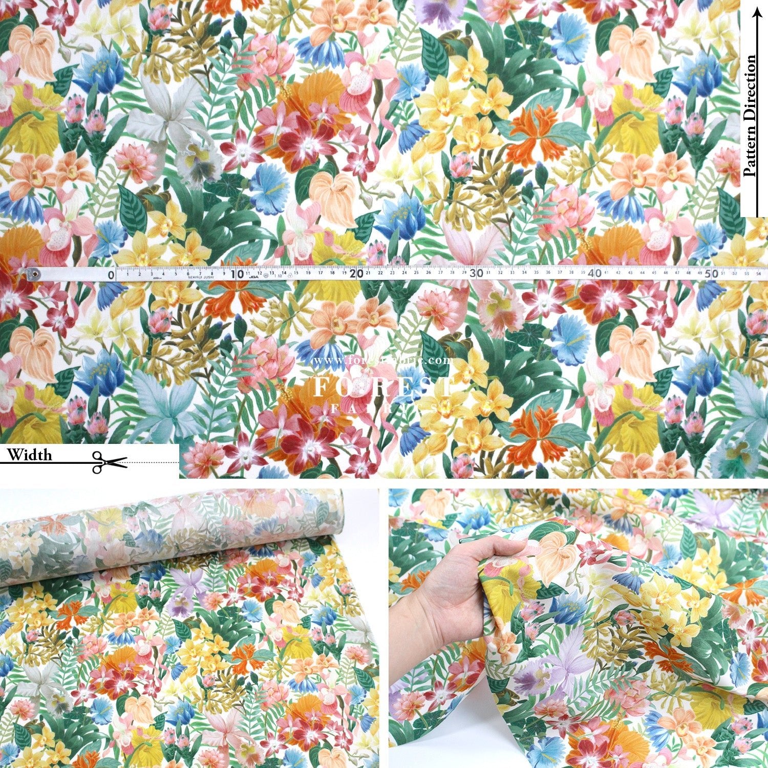 Liberty of London (Tana Lawn™ Cotton Fabric) - Greenhouse Tropic - FO:REST Fabric 布恩堂Liberty fabrictana lawnjapanese fabricykk zipper