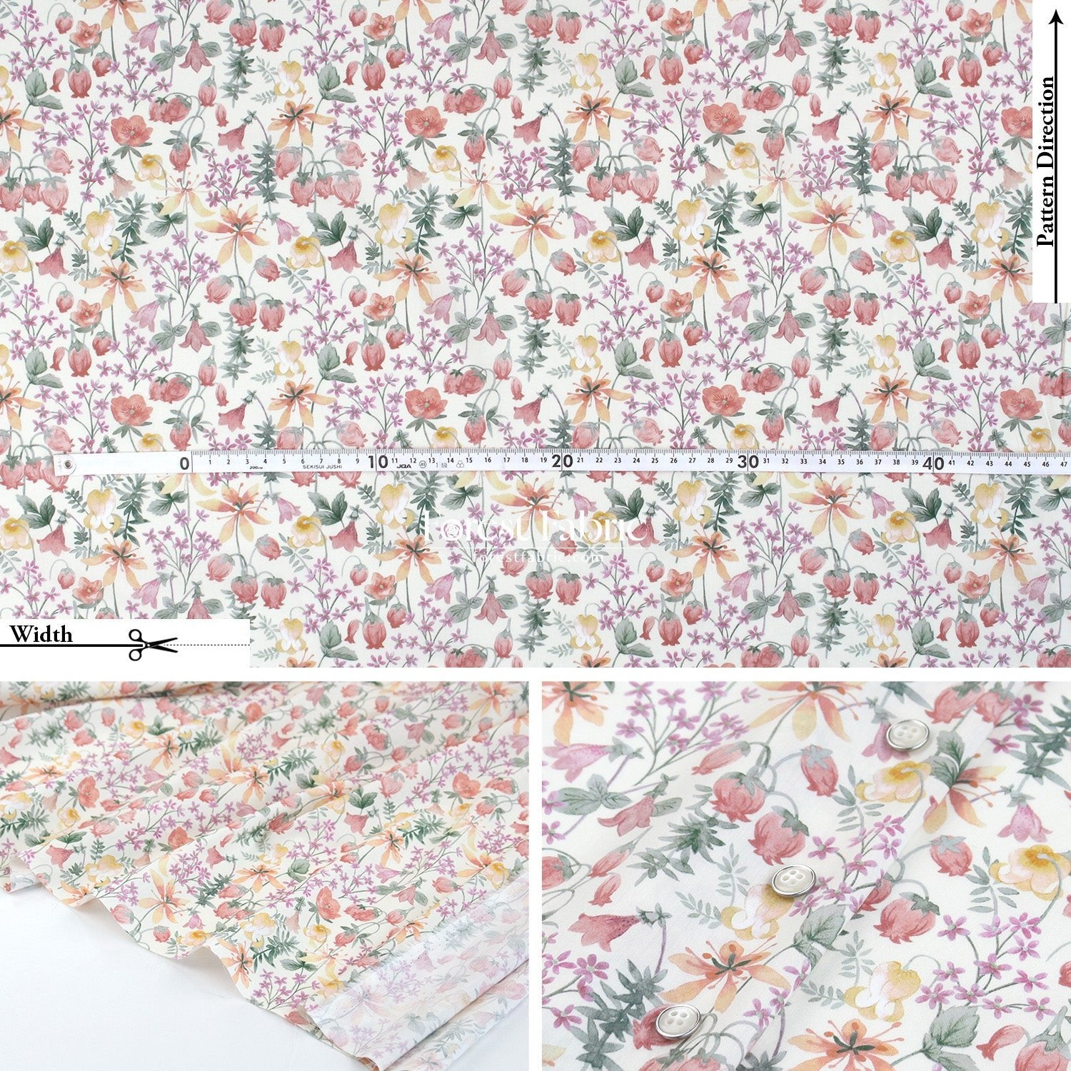 Liberty of London (Tana Lawn™ Cotton Fabric) - Hakuba - FO:REST Fabric 布恩堂Liberty fabrictana lawnjapanese fabricykk zipper